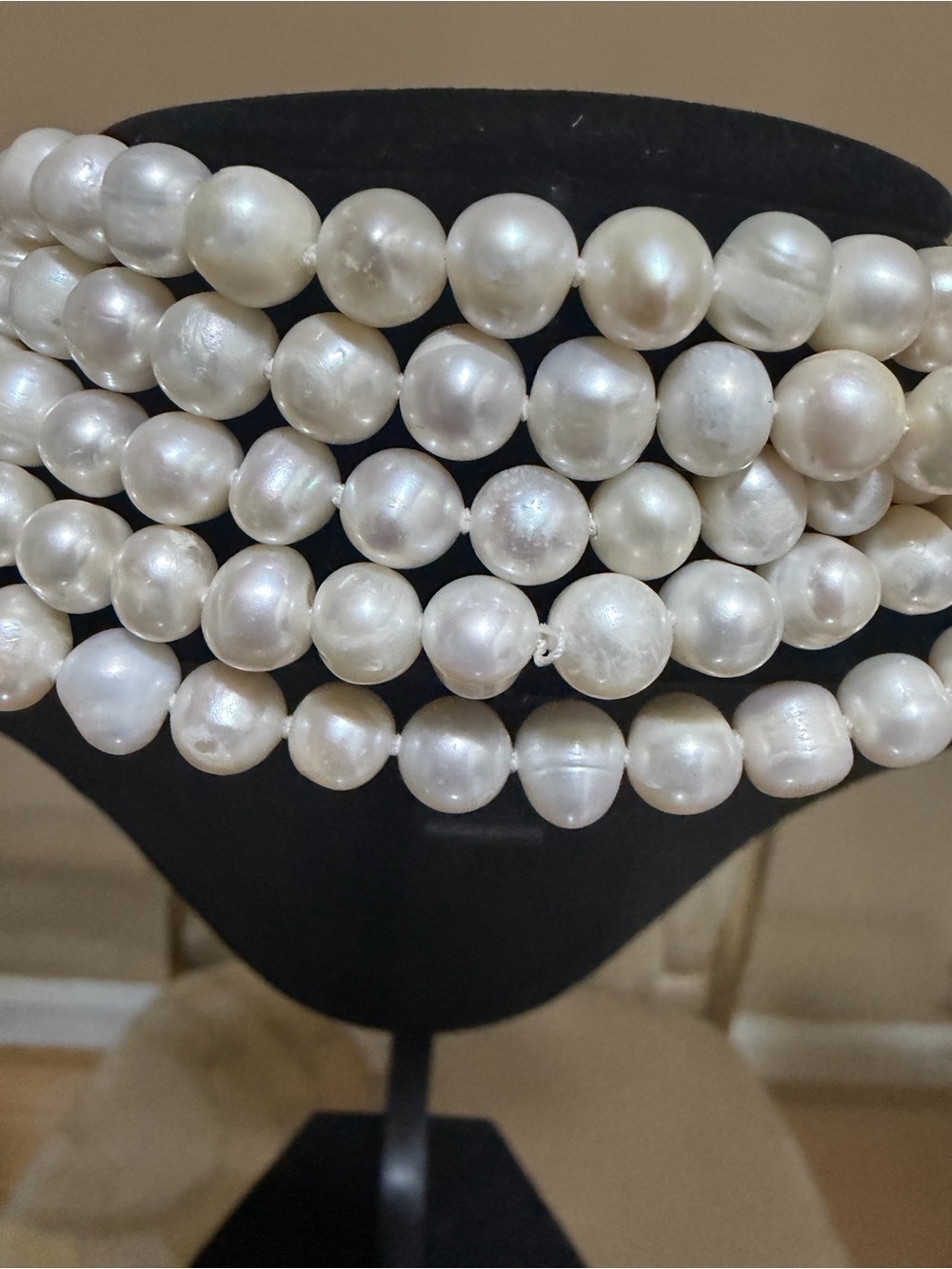Classic Multi-Strand White Pearl Necklace - Women Jewelry - Picture 5 of 5